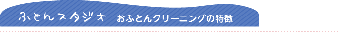 おふとんクリーニングの特徴