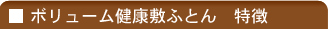 ボリューム敷ふとんの特徴