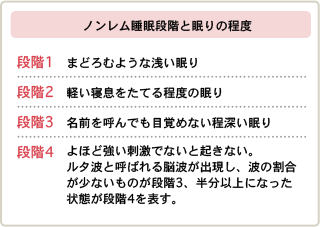 ノンレム睡眠段階と眠りの程度